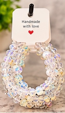 Bracelet 01 shown completely on its handmade display card