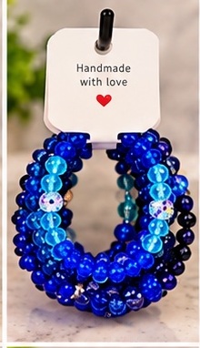 Bracelet 09 shown completely on its handmade display card