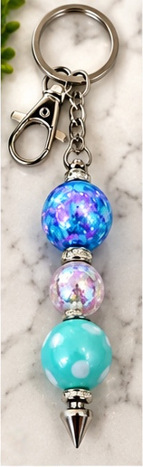 Handmade beaded keychain, design 08: Blue Galaxy
