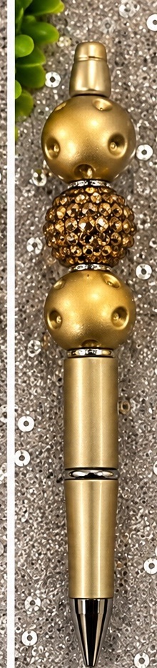Handmade gold beaded pen design 04