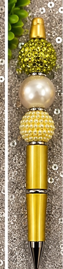 Handmade gold beaded pen design 06