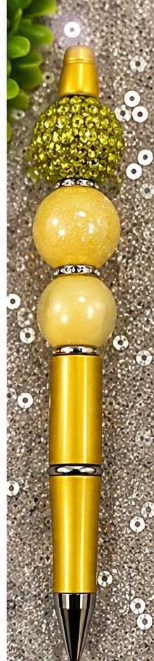 Handmade gold beaded pen design 07